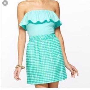 Lilly Pulitzer Athens, mini gingham & ruffle dress
